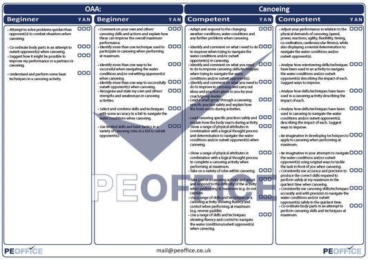 OAA Canoeing Assessment Sheet