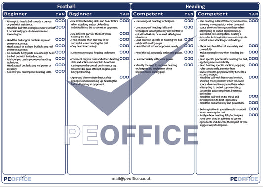 Football Heading Assessment Sheet