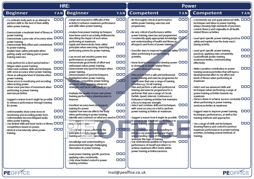 HRE Power Assessment Sheet