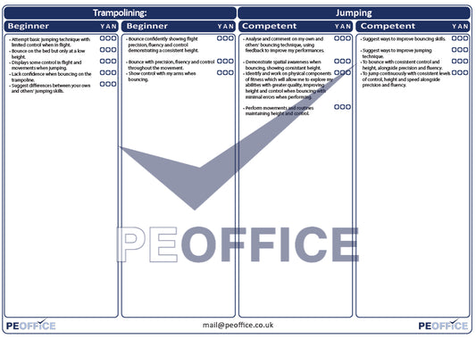 Trampoline Jumping Assessment Sheet