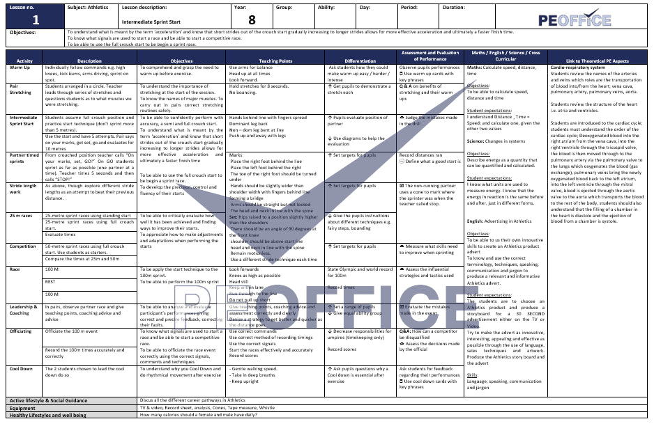 KS3 Athletics Lesson Plans