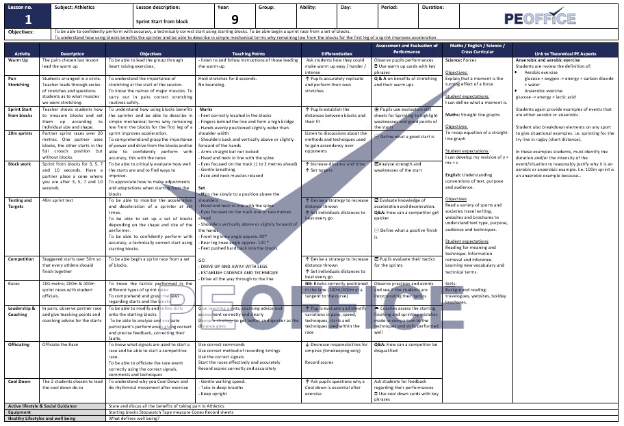 KS3 Athletics Lesson Plans