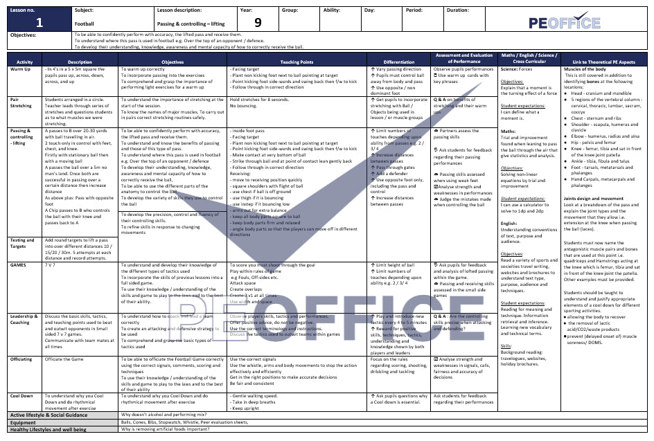 KS3 Football Lesson Plans