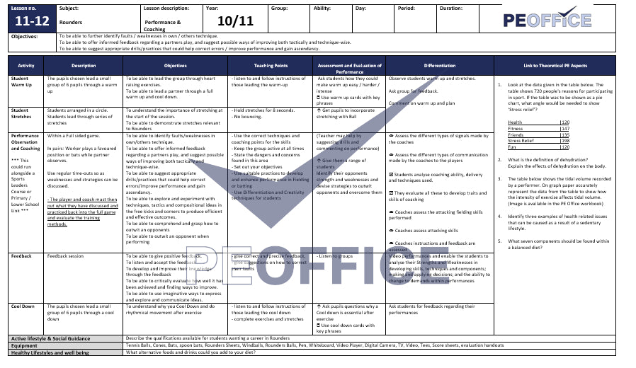 Rounders Scheme of Work