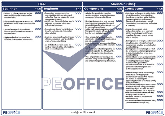 OAA Mountain Biking Assessment Sheet