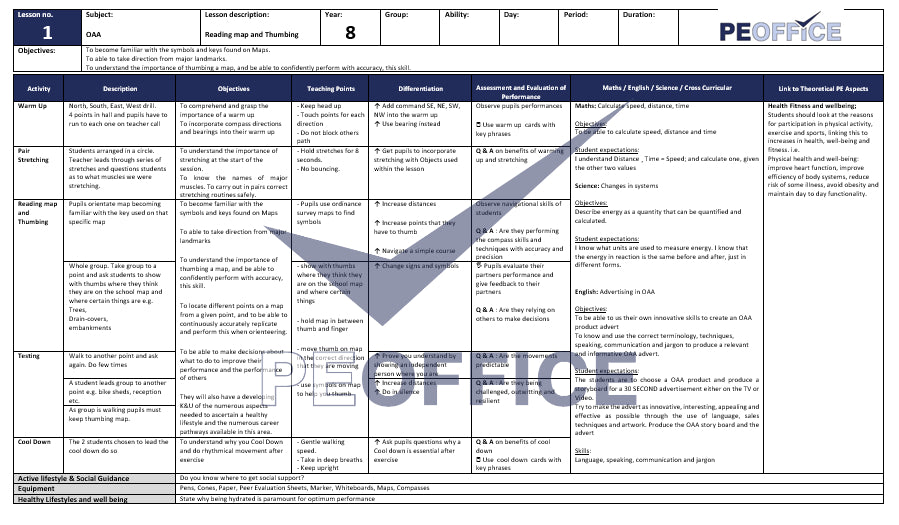 OAA Lesson Plans