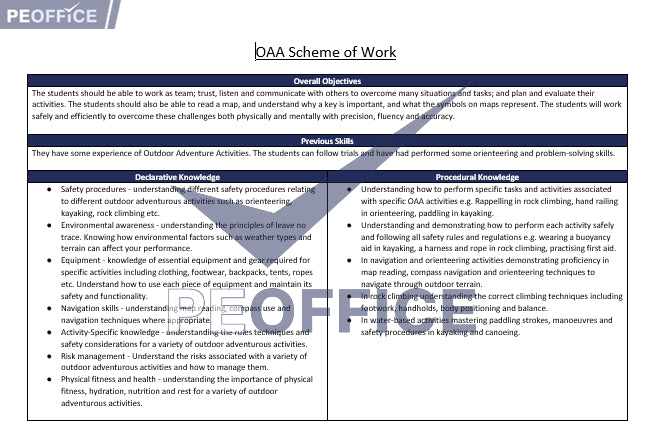 OAA Scheme of Work