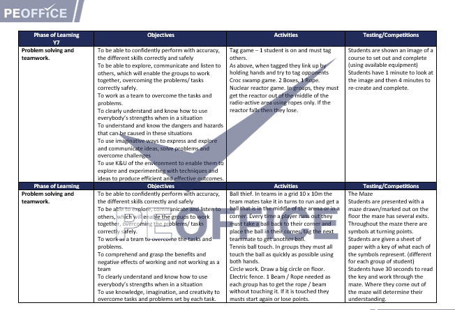 OAA Scheme of Work