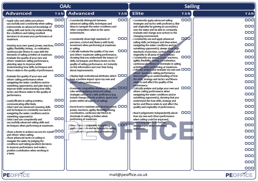 OAA Sailing Assessment Sheet