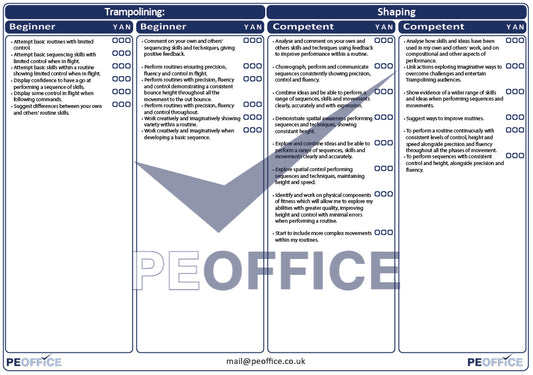 Trampoline Shaping Assessment Sheet