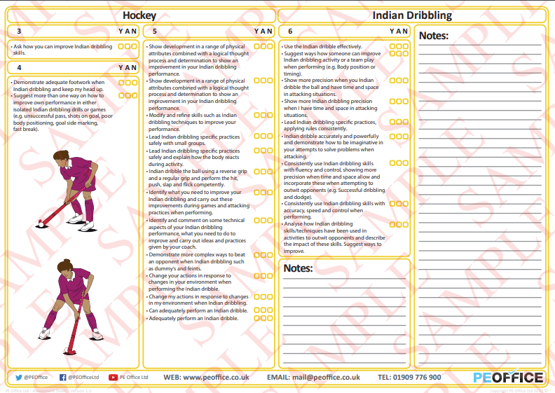 Hockey - Evaluation Sheet - Indian Dribbling
