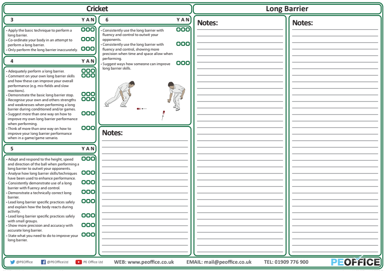 Cricket - Evaluation Sheet - Long Barrier
