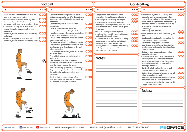 Football - Evaluation Sheet - Controlling