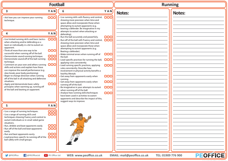 Football - Evaluation Sheet - Running