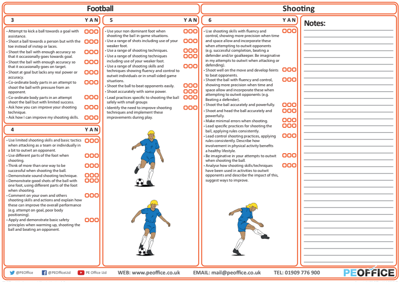 Football - Evaluation Sheet - Shooting