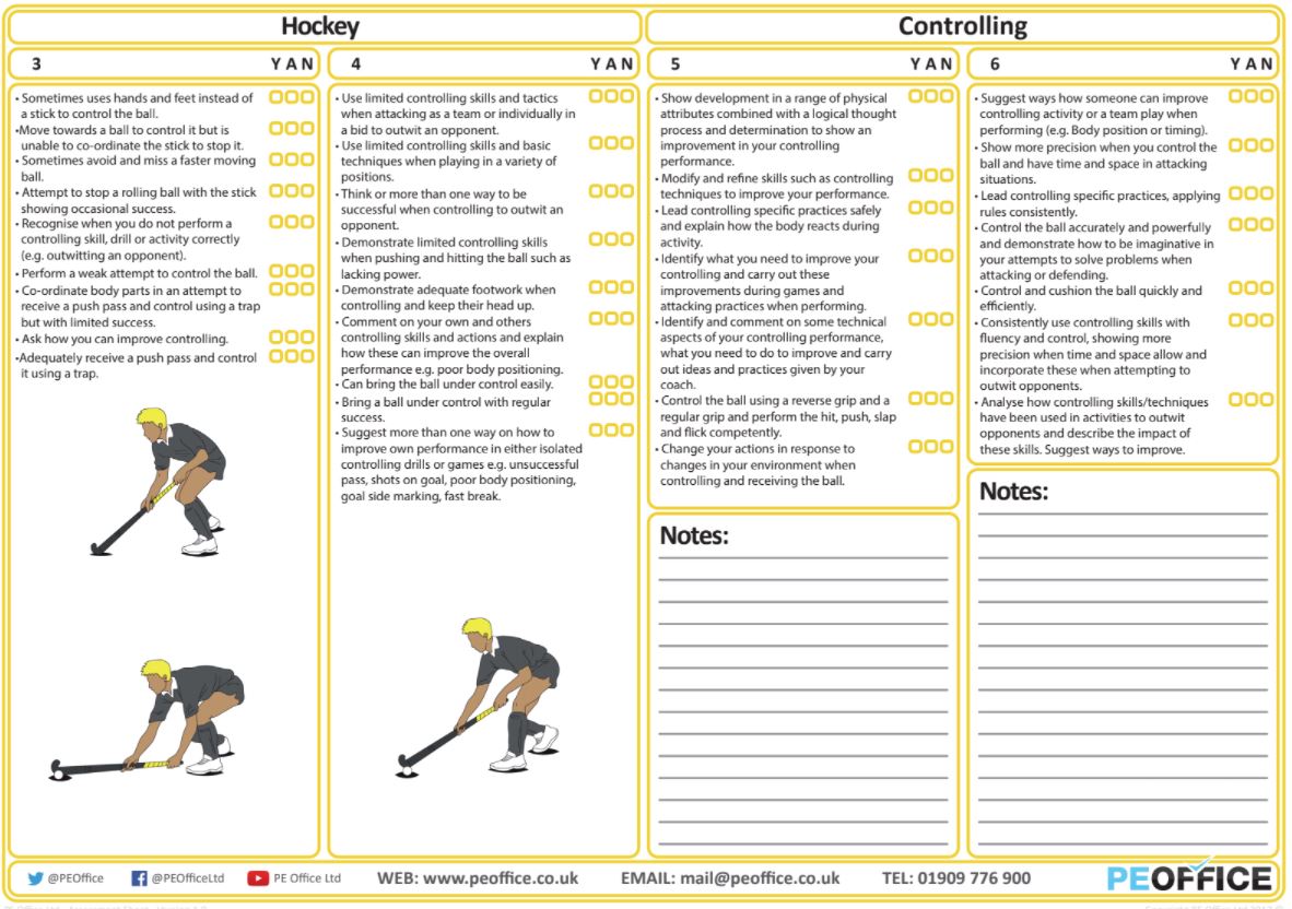 Hockey - Evaluation Sheet - Controlling
