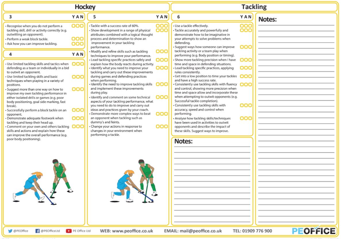 Hockey - Evaluation Sheet - Tackling