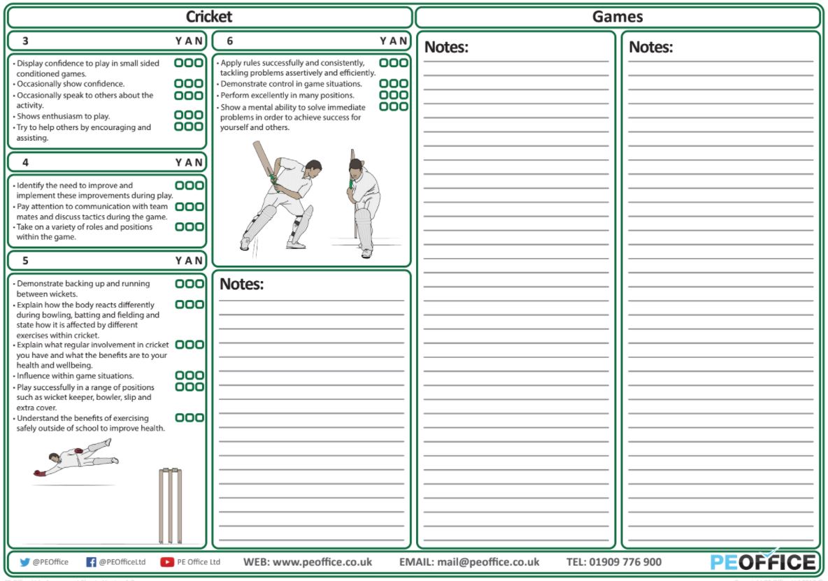 Cricket - Evaluation Sheet - Games